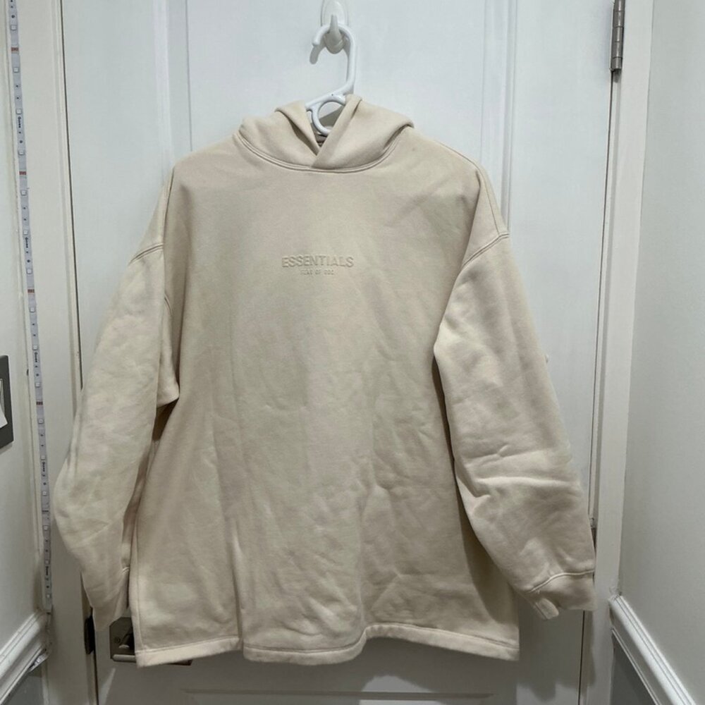 Essentials Hoodie sweatshirt fleece, Men's, Ivory color, size Small
